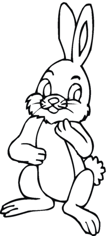 Cute Hare Coloring Page